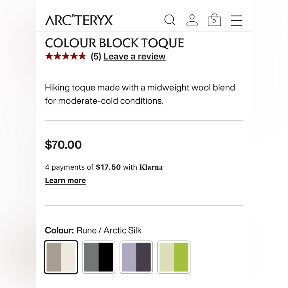 🆕NWT Arc’Teryx Colour Block Toque - Picture 7 of 14